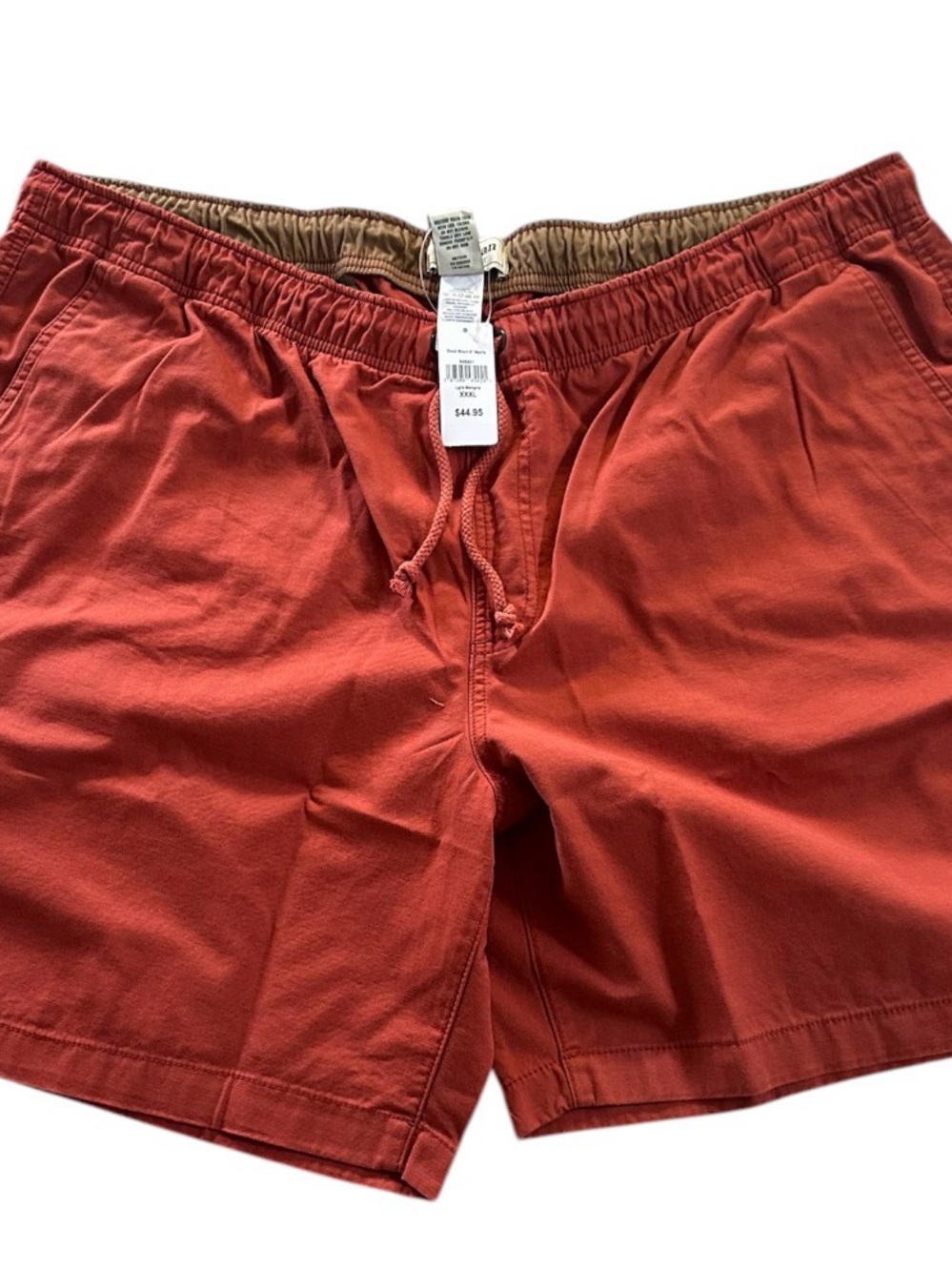 L.L. Bean Men's Cotton Shorts in Rust and Tan